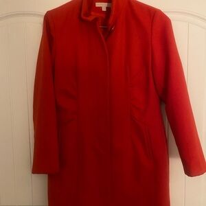 New York & Company Vibrant Red Trench Coat
